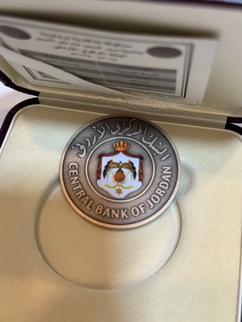 JORDAN CENTRAL BANK 50th Anniversary 2014 Bronze Medal coin enamel
