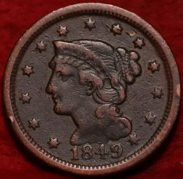 1849 Philadelphia Mint Copper Braided Hair Large Cent