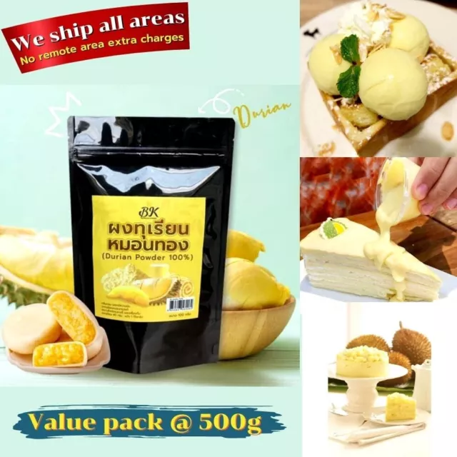 Monthong Durian Powder Freeze Dried Bakery Ice Cream Smoothies Cake Thai 500g