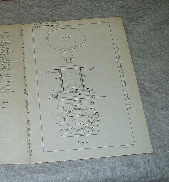 Improvements In Electric Miners Lamps Patent Wood South Heton Durham 1898