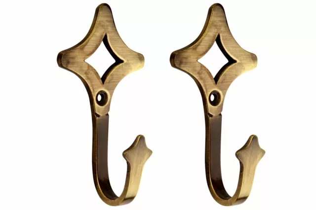 Diamond Shape Antique Brass Multipurpose Wall / Wooden Mounted Hook Hangers