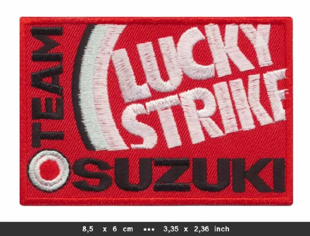 LUCKY STRIKE Aufnäher Patch Aufbügler Motorrad Suzuki Team Moto GP MGP