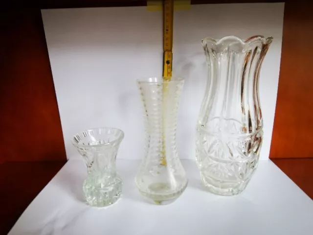 Konvolut Vasen Vase Kristallvasen Glasvasen antik alt 3 Stück