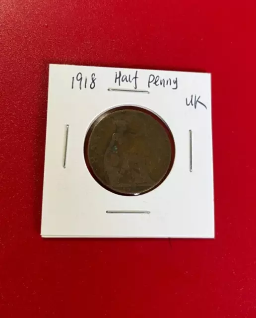 1918 Half Penny Uk Coin  - Nice World Coin !!!