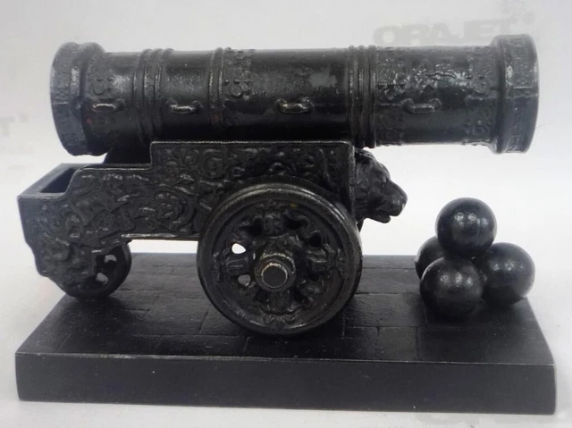 Tsar Cannon Cast Iron Black Vintage Antique USSR L:6cm W:12cm H:8cm 1950-1975