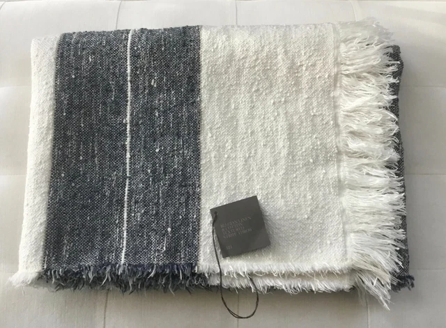 Restoration Hardware BELGIAN LINEN & COTTON STRIPED Throw 52" x 70" Indigo NWT Restoration Hardware BELGIAN LINEN & COTTON STRIPED Throw 52" x 70" Indigo NWT