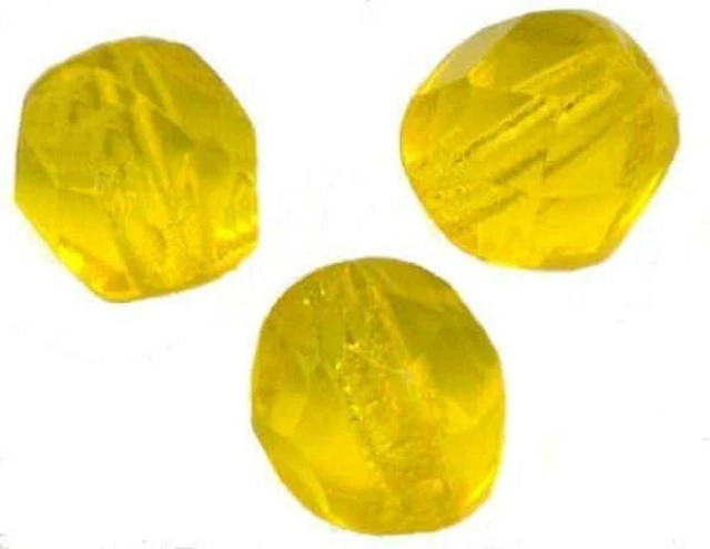 25 PERLES FACETTES DE BOHEME  6 mm CITRINE AB