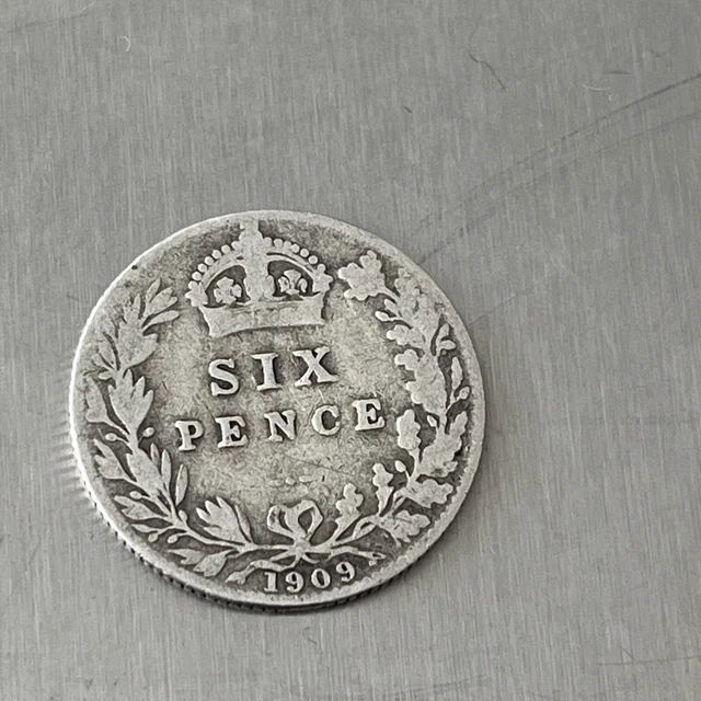 1909 Edward VII Silver Sixpence Coin