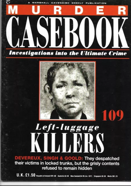 MURDER CASEBOOK: Issue 109 - LEFT LUGGAGE KILLERS - TRUE CRIME - FREE P+P