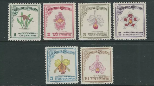 Colombie 1947 Orchidée Ensemble(Scott 546-551) VF MNH