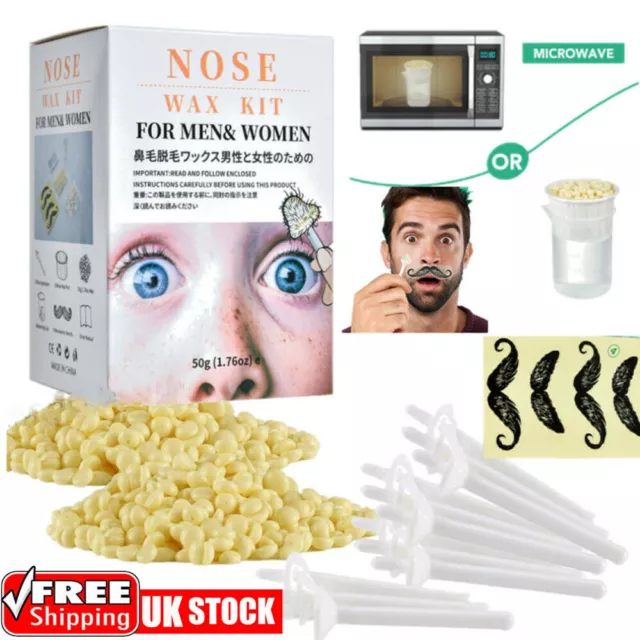 Nose Ear Hair Removal Wax Kit Sticks Easy Mens Nasal Waxing Remover Strips