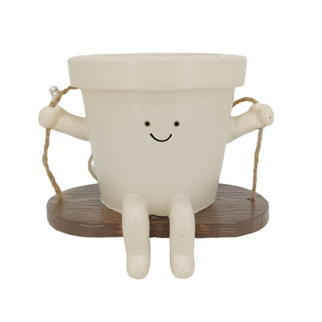 Pot Suspendu Sourire - Jardinière Résine Avec Visage Pour Plantes