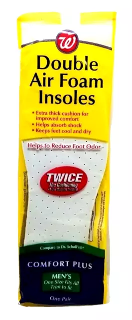Plantillas de espuma de aire dobles para hombre Comfort Plus (1 par) nuevas selladas (G11)