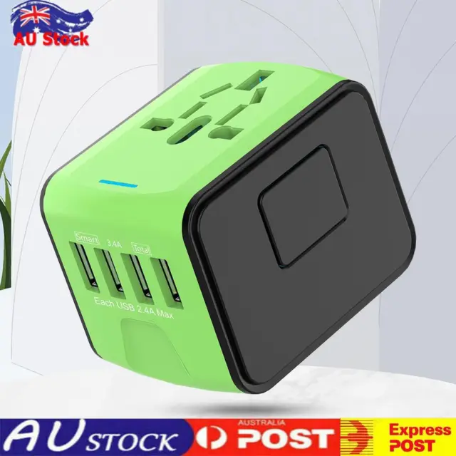 Outlet Adapter 4USB Power Adapter Charger AC Power Plug Adapter for AU UK EU US