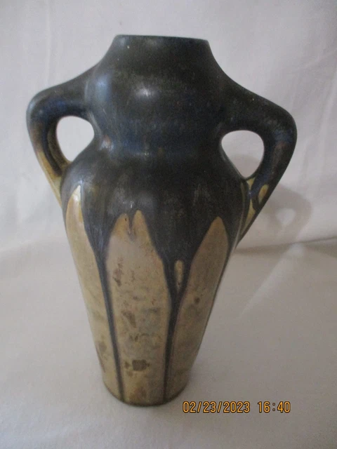 GILBERT METENIER ANCIEN VASE GRES FLAMME "GANNAT" - ht 20 CM -ART NOUVEAU XXè