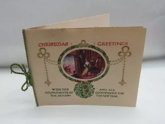 Antique Christmas Card c 1914 Greetings,  Holly Ball , Unusual, Robin Hoods bay