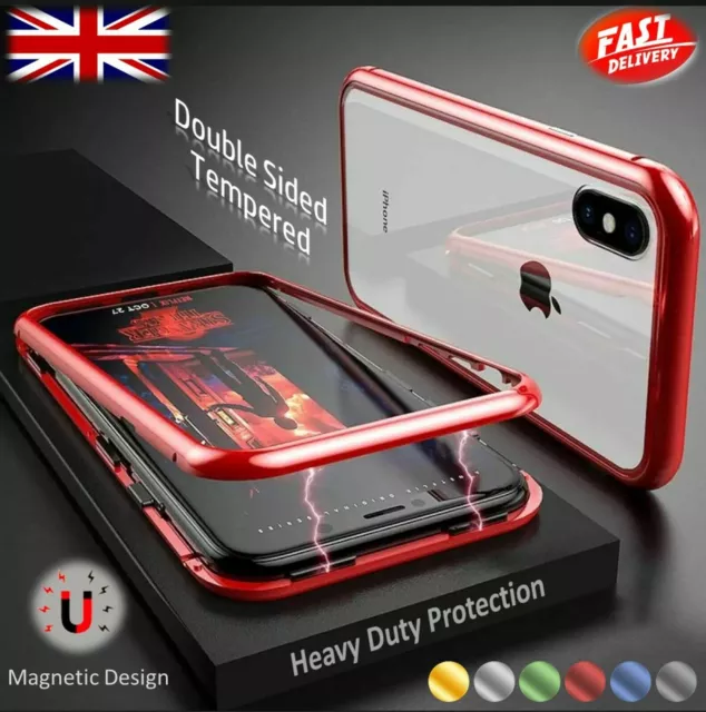 360° FRONT +BACK GLASS Magnetic Phone Case iPhone 11 13 12 14 15 PRO MAX XR 7 8+