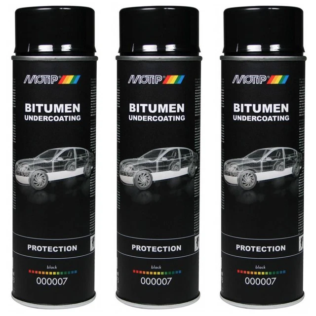 3 x Motip UBS Unterbodenschutz-Spray Bitumen schwarz 500 ml 000007 Rostschutz