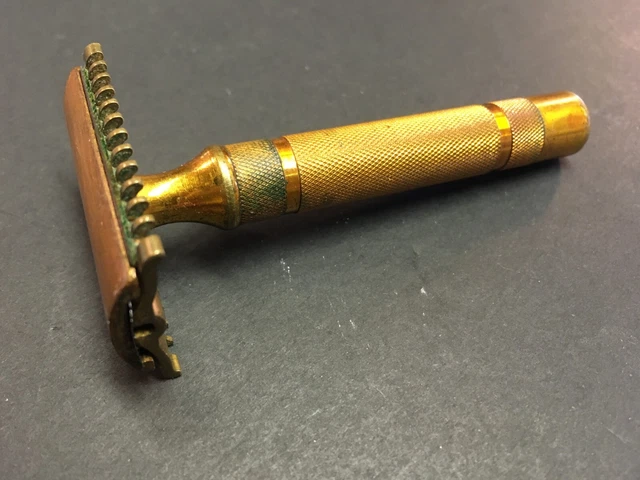 Vintage Gold ? Copper Tone 1930's Gillette Open Comb  made in canada