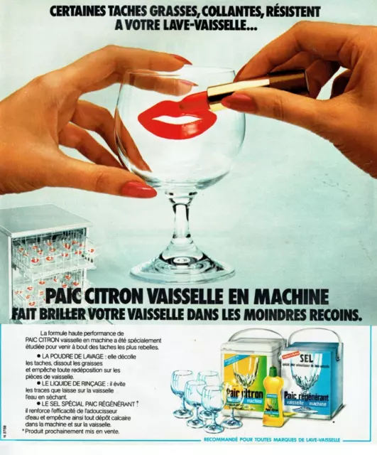 Publicité ancienne produit vaisselle Paic citron 1971 issue de magazine