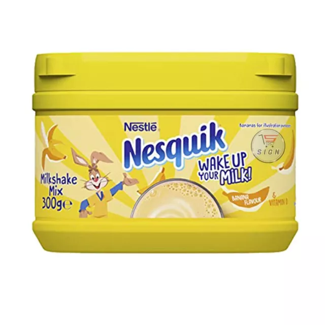 Nesquik Banana Milkshake Mix  2 x 300g Tubs~BBE: 1. 2025~FREE POSTAGE