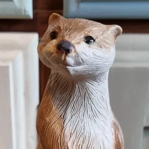 Otter Animal Figure Handmade Pottery Signed 18cm