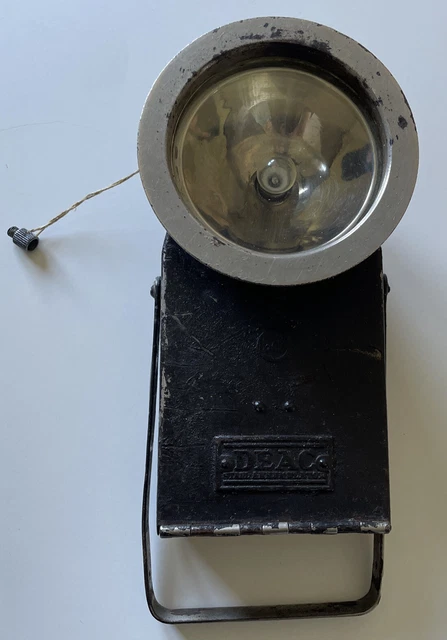alte antike DEAC Grubenlampe Bergbau / Bahnlampe Handlampe