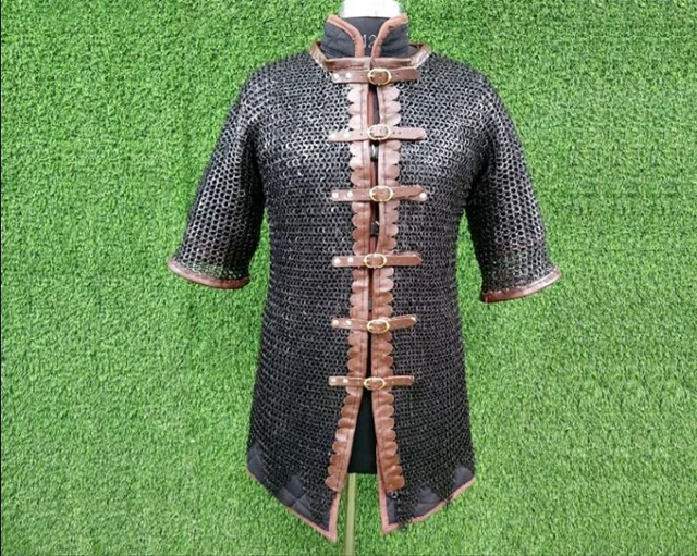 Chemise De Mailles Médiévale En Acier Rivetée 9 Mm - Armure Plate, LARP, SCA, Fait Main, Inde