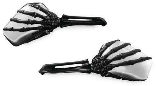 Kuryakyn Black/Chrome Skeleton Hand Mirrors