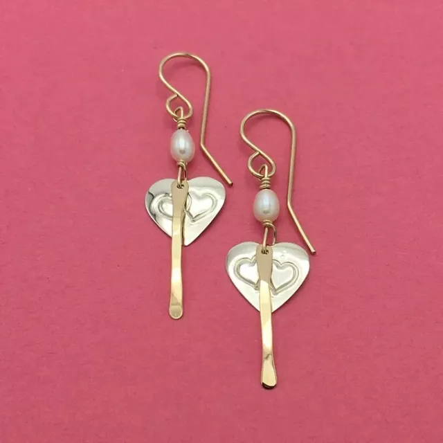 Sterling Silver Heart Earrings / Handcrafted by Sassi LaMuth Jewelry