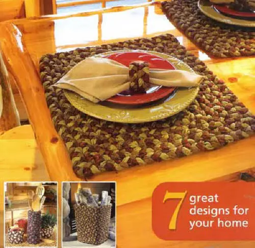 Libro artesanal de trenza de cabina rústica: trenza una alfombra, manteles, cestas, corredor de mesa +