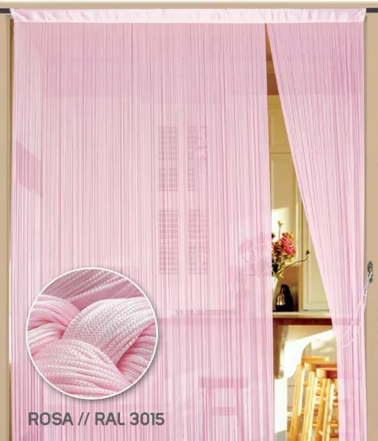 Fadenvorhang Vorhang Gardine Kaikoon 90 cm x 240 cm (BxH) rosa