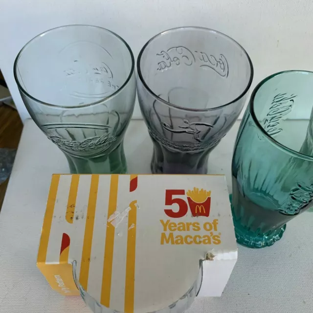 McDonalds Coca-Cola Glasses - Various Designs & Styles - 5 Glasses 3