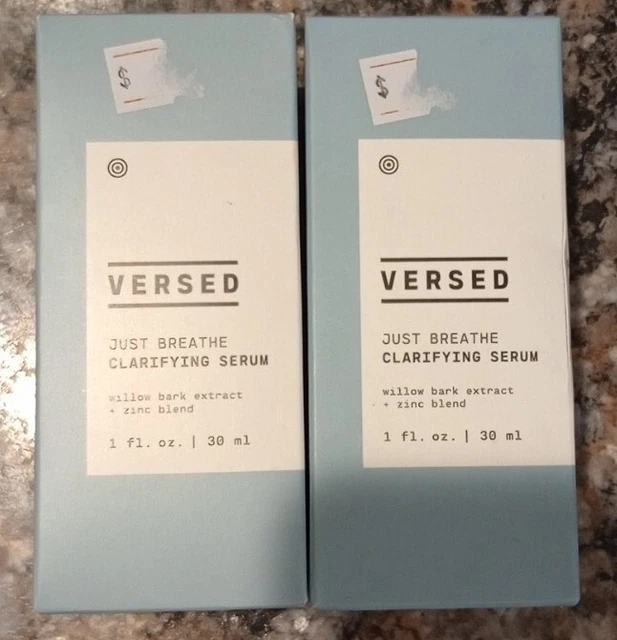 (2 Set) Versed Just Breathe Clarifying Serum With Willow Bark Extract 1 oz