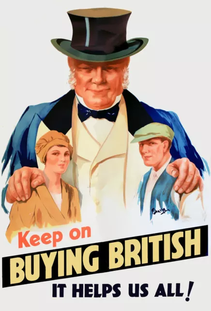 Vintage Buy British Poster Helps Us All Advertisement Print A2/A3/A4 BB14