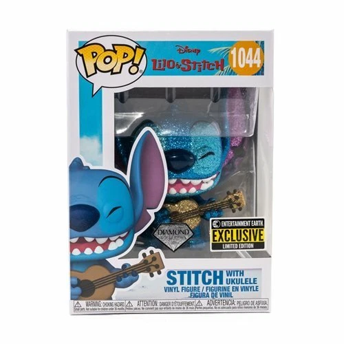 LILO & STITCH Stitch with Ukulele Diamond Glitter Pop! Vinyl FIGURE EE