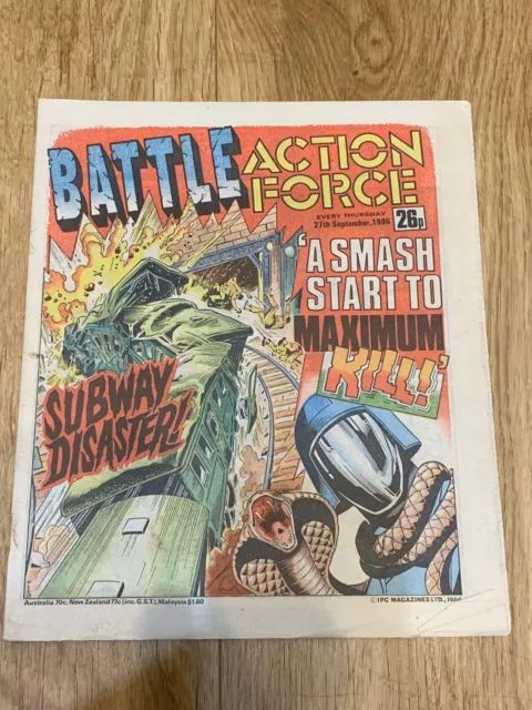 Battle Action force comic good condition no rips pen marks 27th September 1986