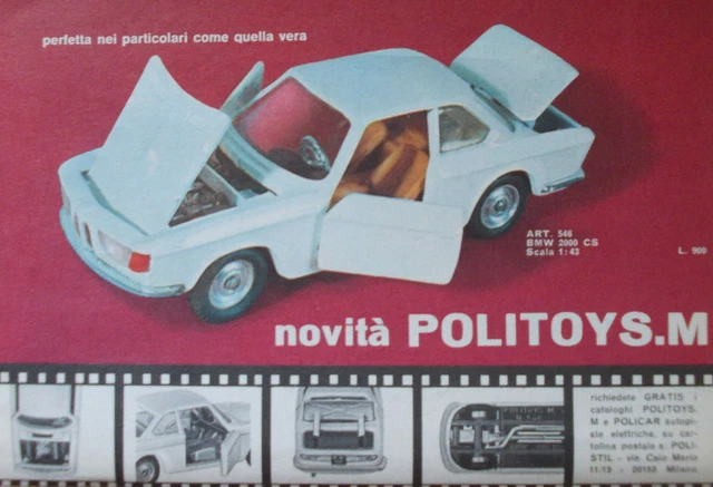 POLITOYS M 546 Bmw 2000 Cs - 1/43 - Original - Mint Box EUR 199,99