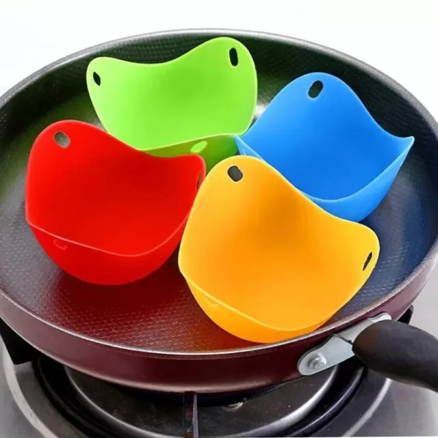 lot Silicone Egg Poacher Poaching Pods Pan Mould Egg Mold Bowl Rings Cooker