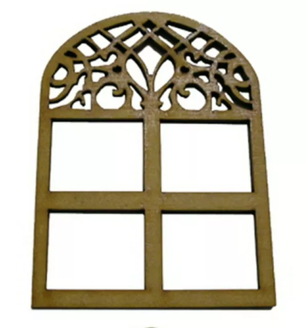 WINDOW MDF Wooden Shape DIY Raw Cut Out Art Craft Decoupage Decorative