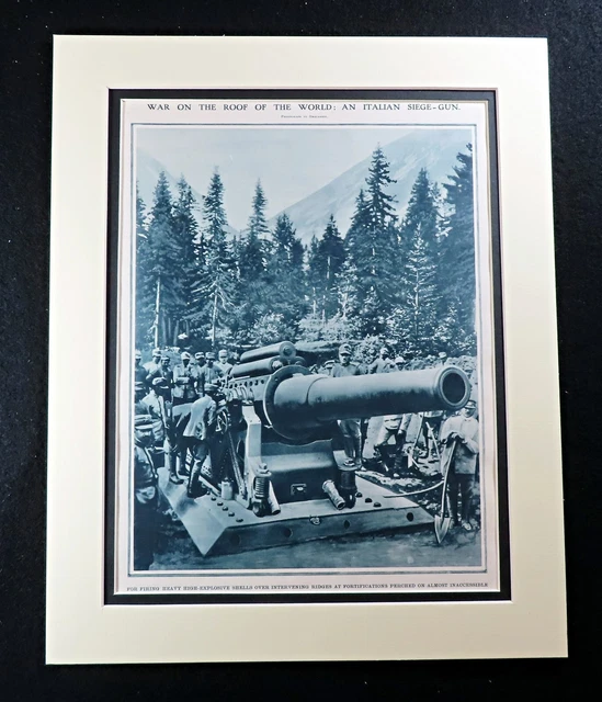 WW1 PRINT ITALIAN Artillery Gun Italy Weaponry Soldiers World War One ...
