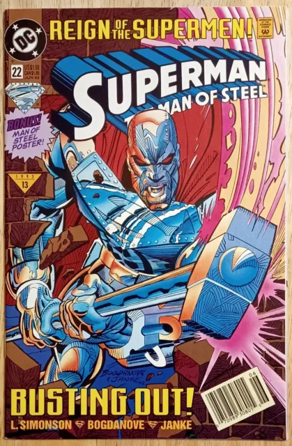 Superman: The Man of Steel #22 VF/NM DC Comics 1993 Newstand Edition