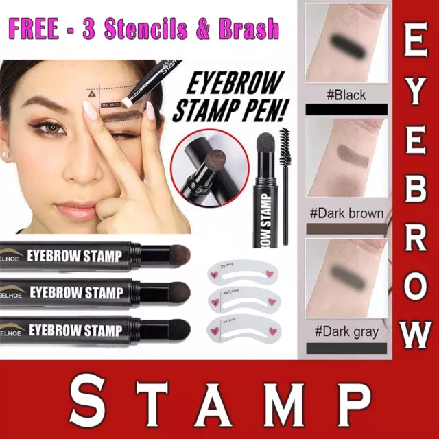 Eyebrow Stamp Kit Shaping Perfect Eyebrows Stencil Definer Waterproof Makeup Set
