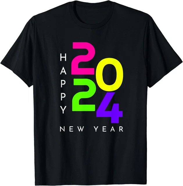 NEW COLORFUL HAPPY New Year 2024 Family Matching Christmas 2024 TShirt