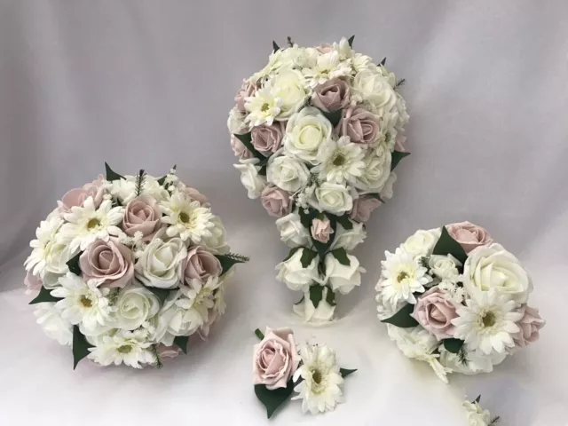 Wedding Fake Flowers Bridal Bouquets Bridesmaid Rose Centerpiece Bride  Hydrangea