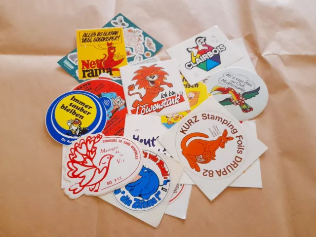 Lotto di 20 adesivi stickers vintage ( Anni 80/90 ) Animali-Vari Europa