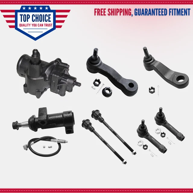 POWER STEERING GEAR Box Tie Rods Suspension Kit for Chevy Silverado