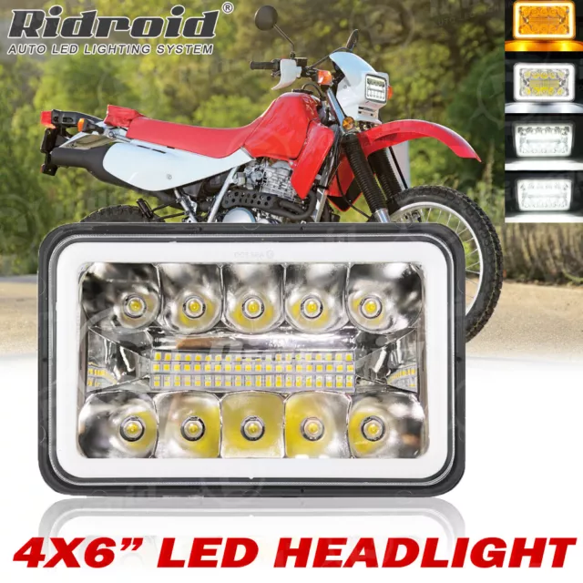 Faro LED Quadrato Moto 4X6" Hi/Lo DRL per Honda XR250L XR650L XR650R