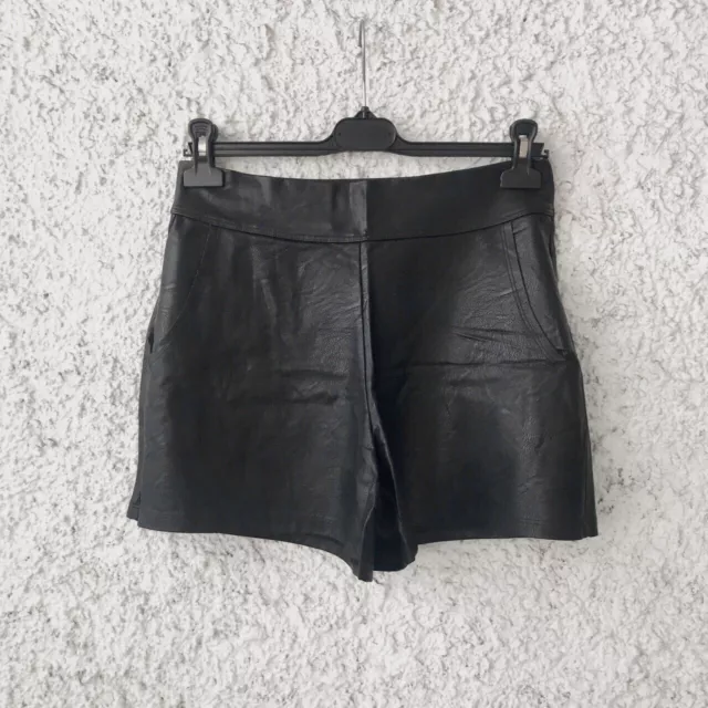 Pantaloncini ecopelle neri outlet