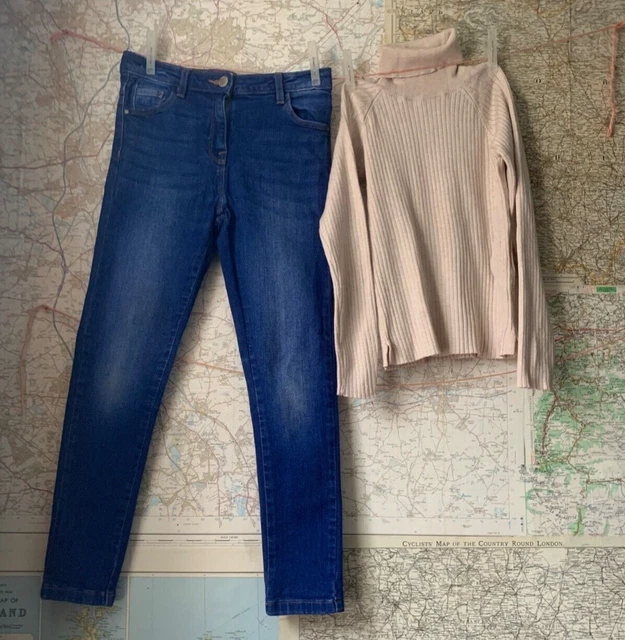 Girls Bundle  X 2 Items Zara Roll Neck Jumper & Next Jeans Age 9